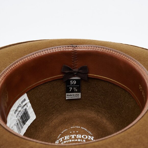 Stetson crushable wool hat in brown (size 7 ⅜") - Picture 6 of 9